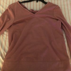 V- neck pink sweater